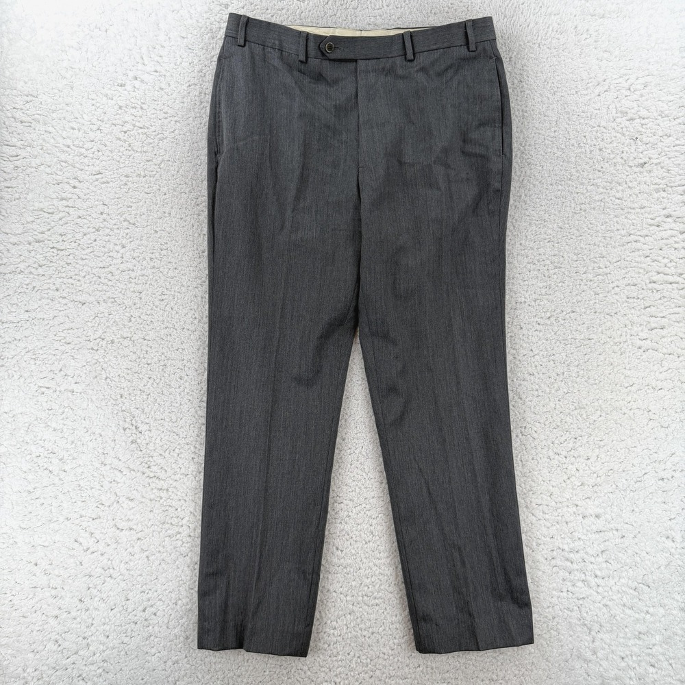 Brooks Brothers 346 Dress Pants Mens 36x30 Gray Regular Fit Wool Office Wear